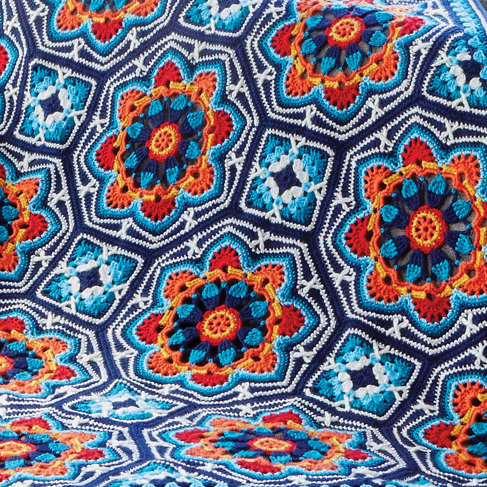 Dark Blue Persian Tiles Throw - Image 3