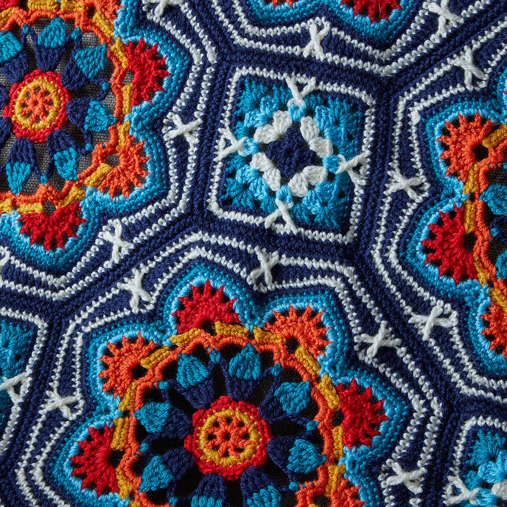 Dark Blue Persian Tiles Throw - Image 4