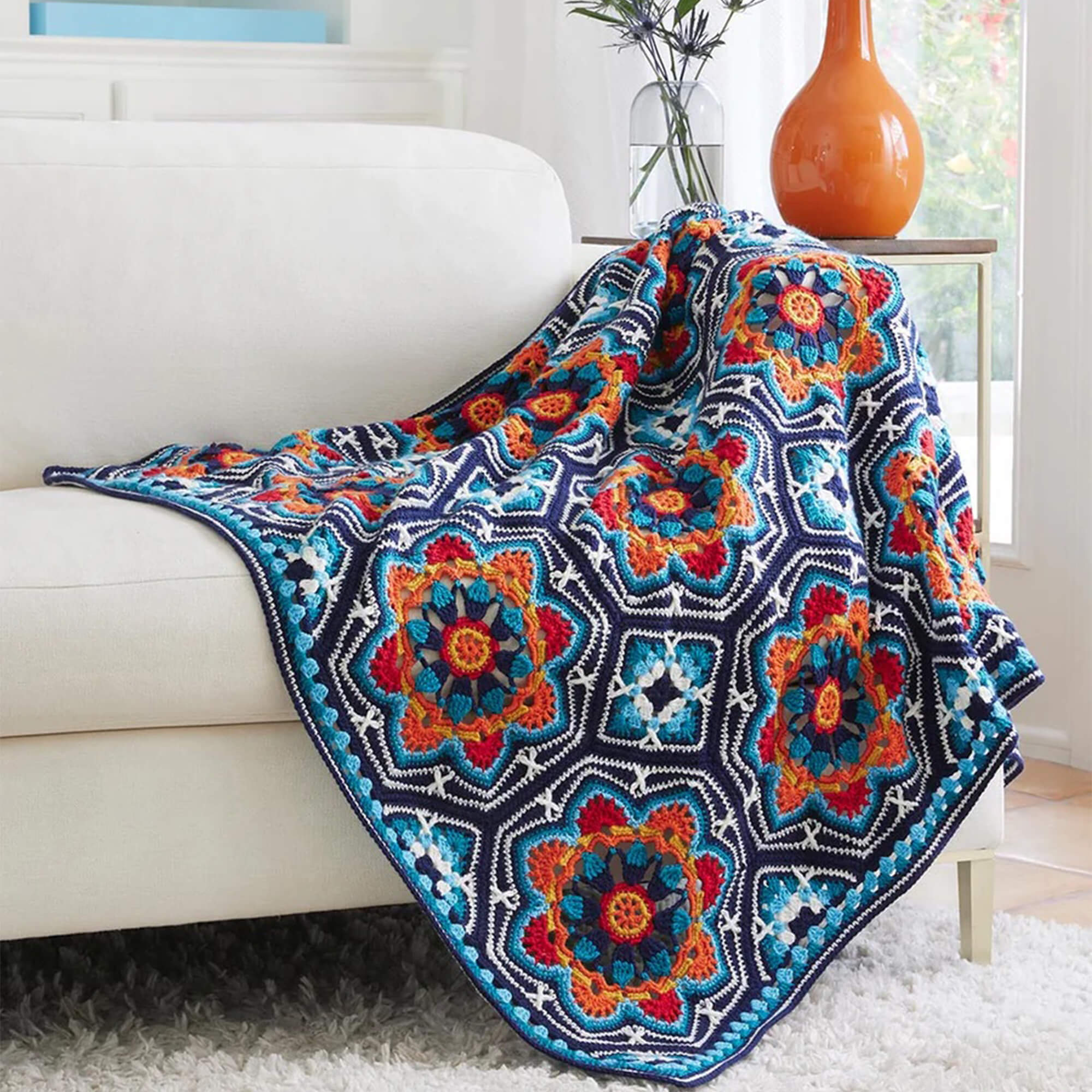 Dark Blue Persian Tiles Throw - Image 5