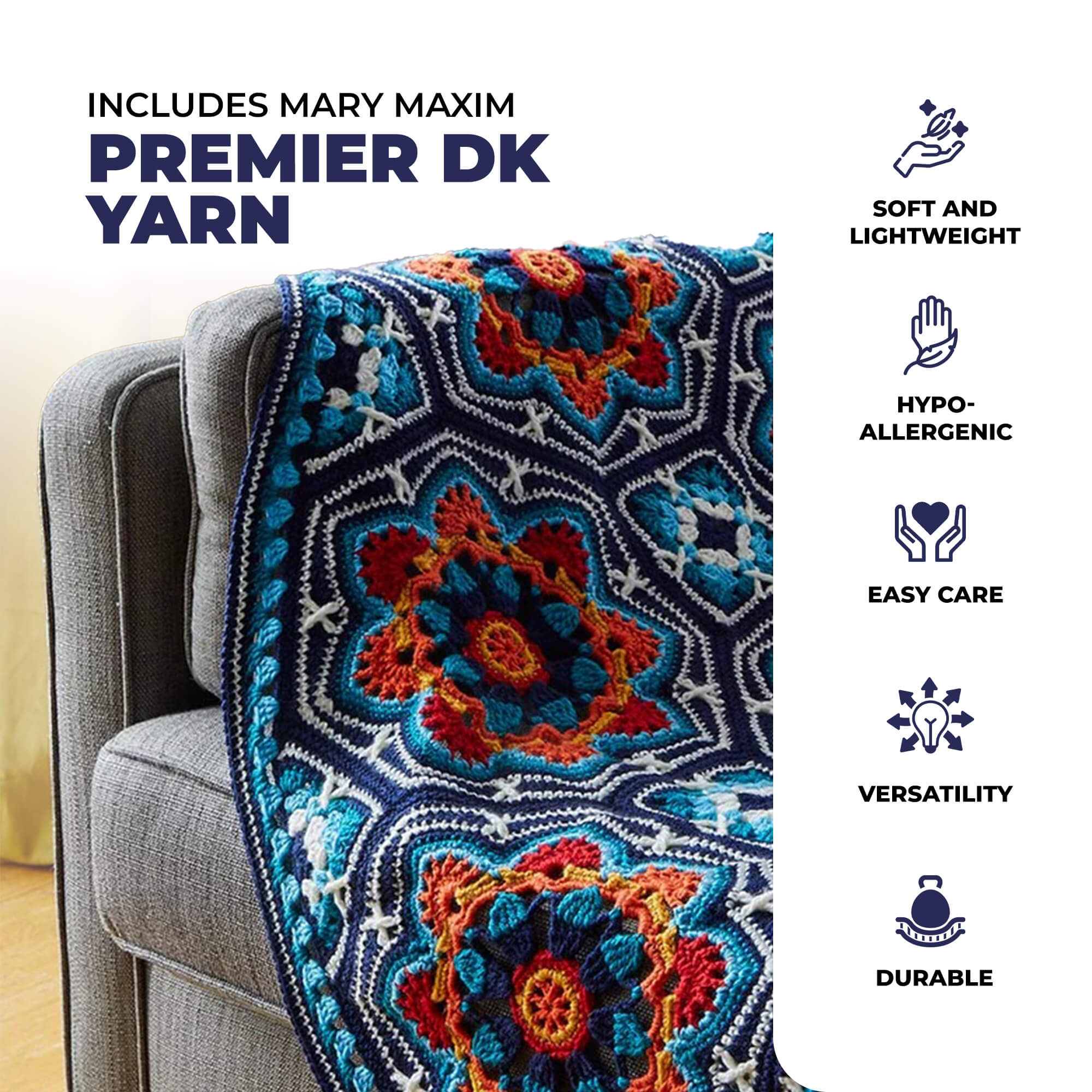 Dark Blue Persian Tiles Throw - Image 7