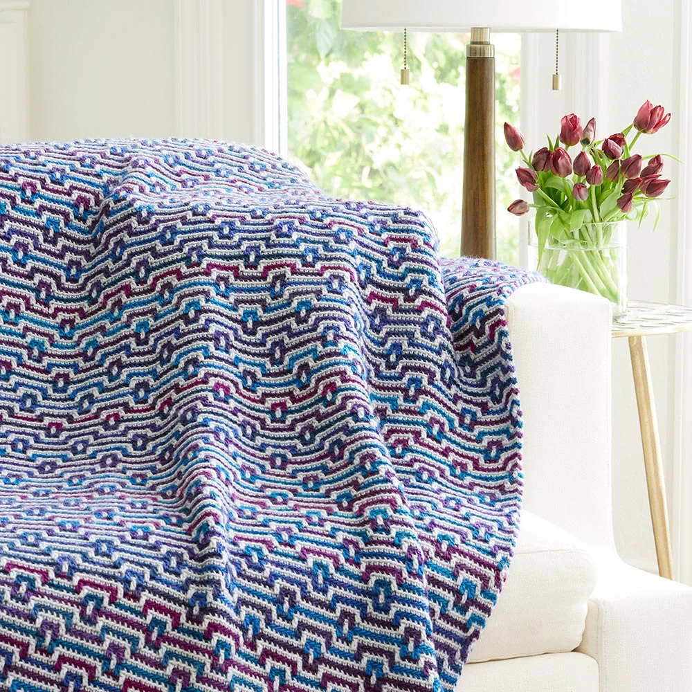Diagonal Keyhole Mosaic Throw - Image 3