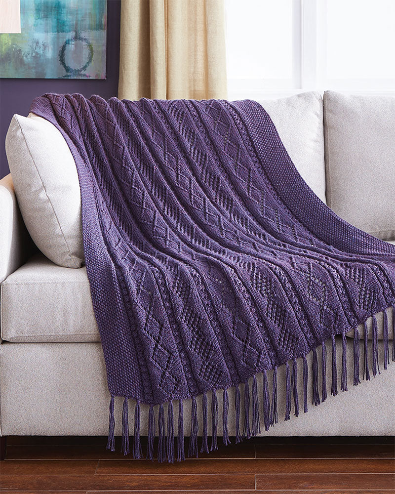 Diamonds & Rosettes Throw Pattern