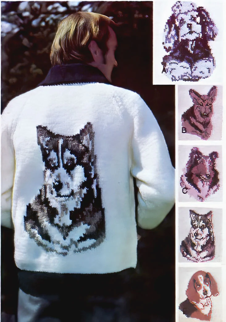 Adult's Dogs Cardigan Pattern - Image 2