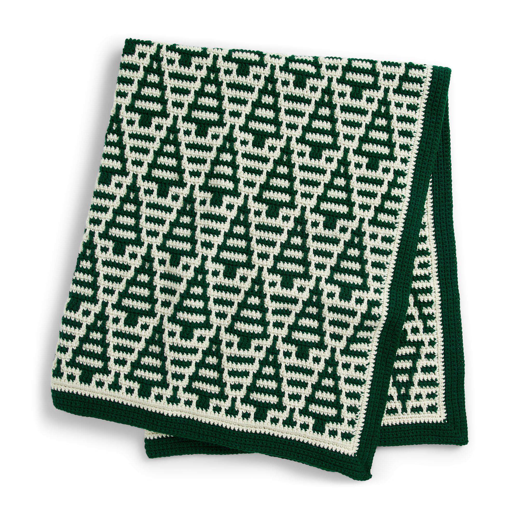 Evergreen Mosaic Crochet Blanket - Image 2