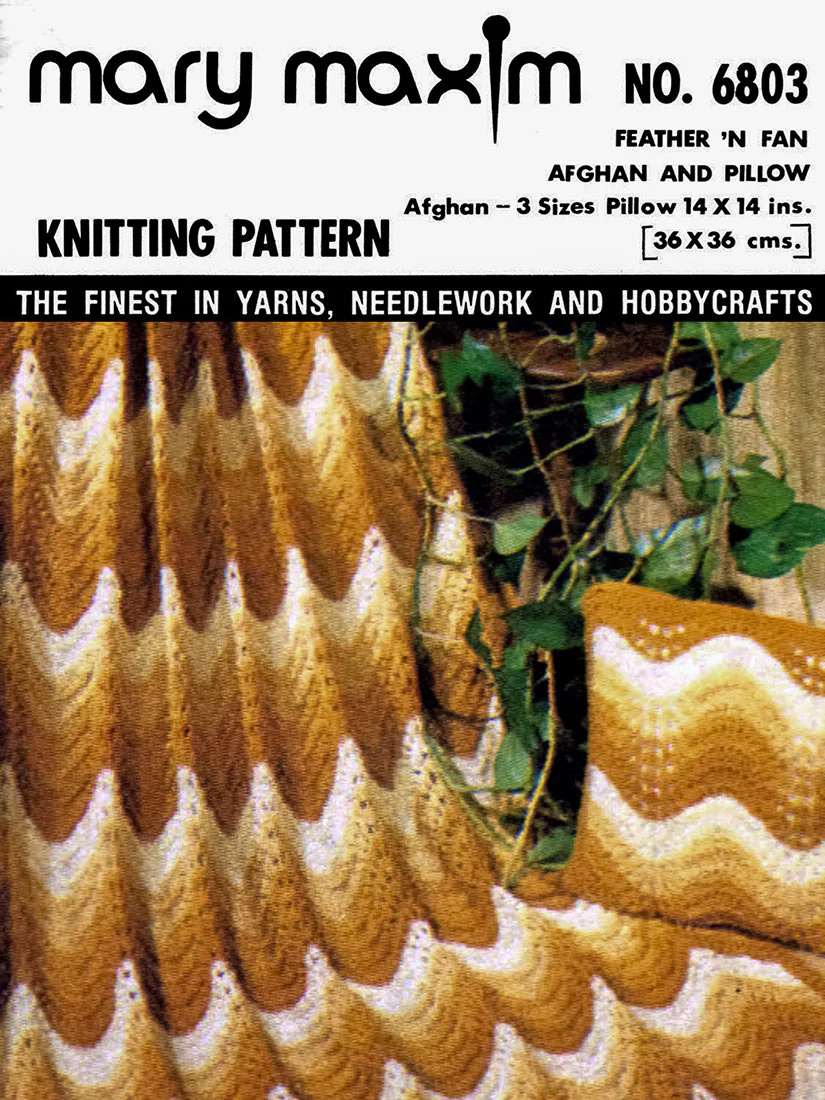 Feather 'n Fan Afghan and Pillow Pattern - Image 2
