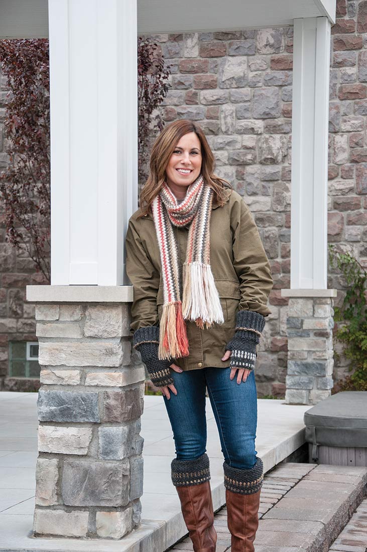 Fingerless Mitts, Boot Cuffs and Scarf Pattern - Image 2