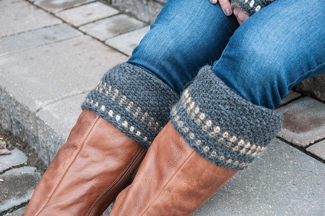 Fingerless Mitts, Boot Cuffs and Scarf Pattern - Image 3