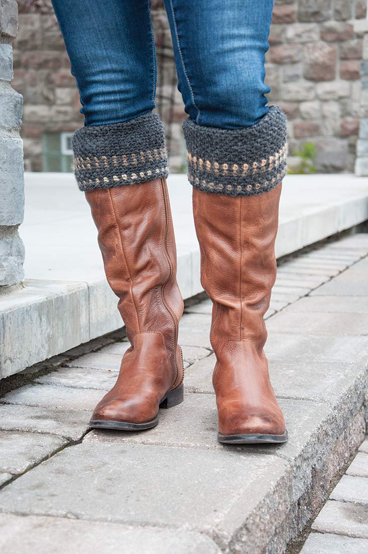 Fingerless Mitts, Boot Cuffs and Scarf Pattern - Image 4