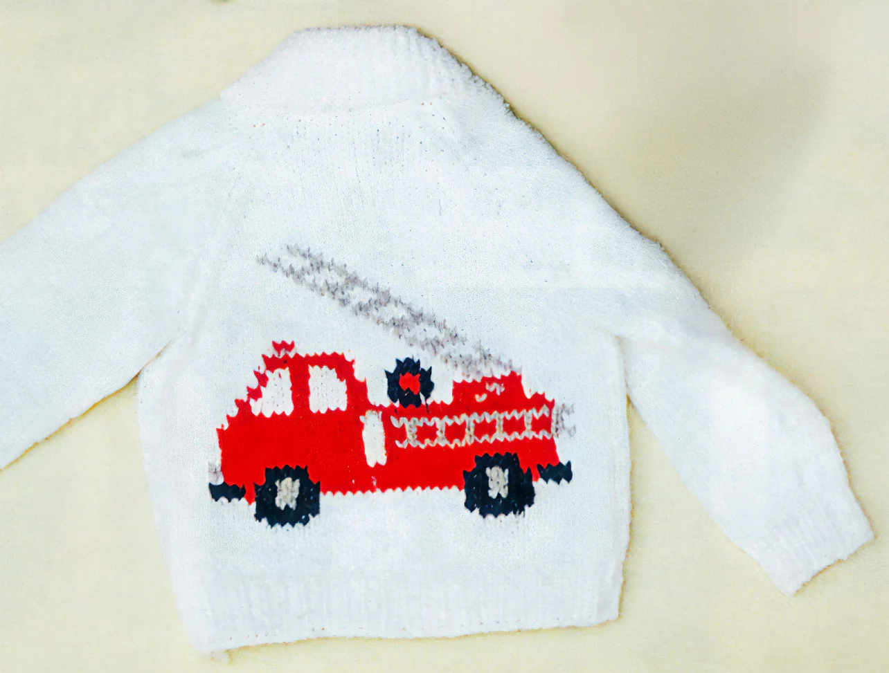 Child's Fire Engine Cardigan Pattern - Image 2