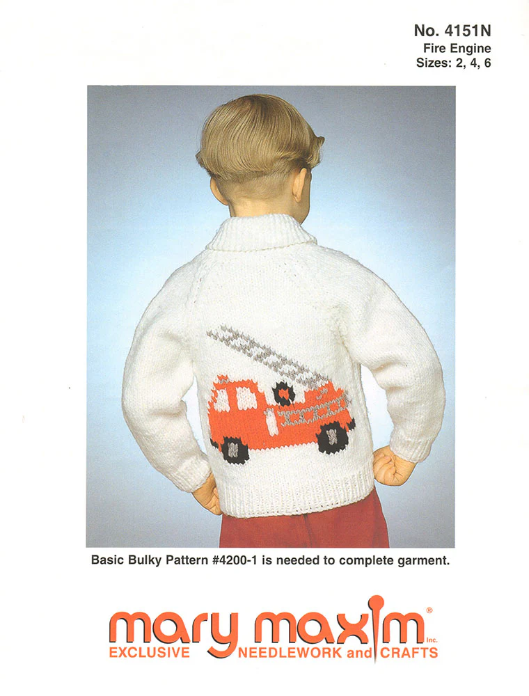 Child's Fire Engine Cardigan Pattern - Image 3