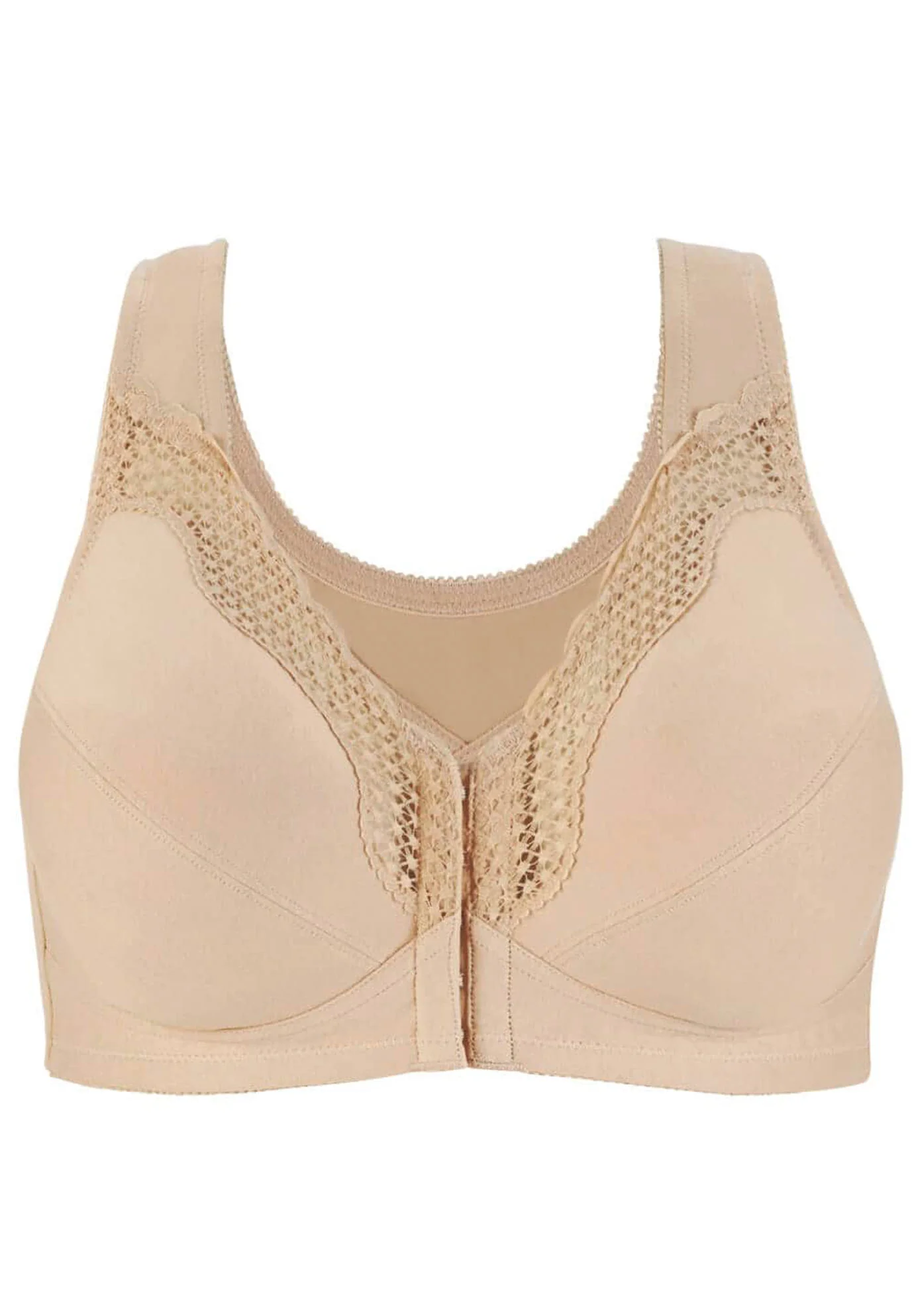 FULLY® Front Close Cotton Posture Bra with Lace - Image 4