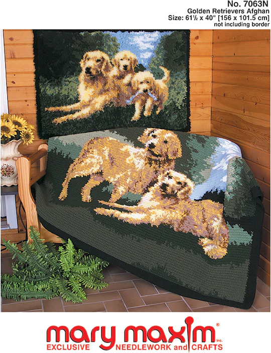 Golden Retrievers Afghan Pattern - Image 2