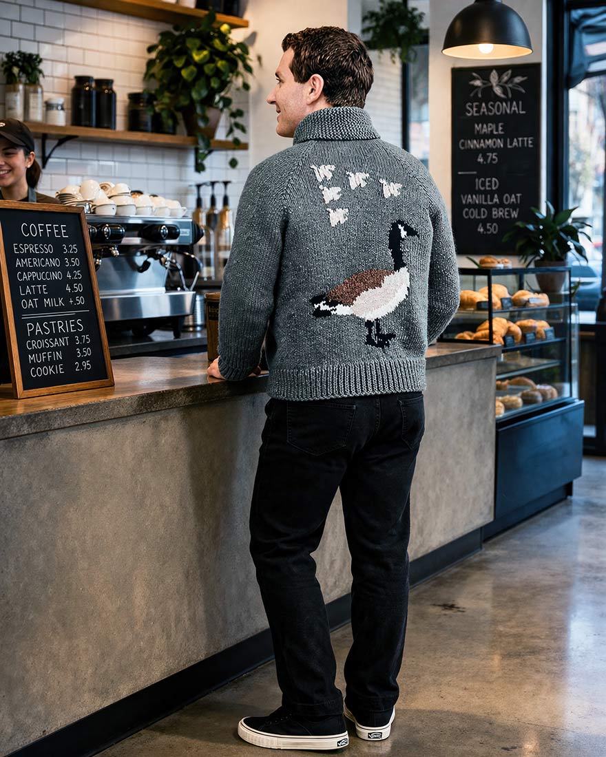 Men's Goose Zip-Up Cardigan Pattern - Image 2