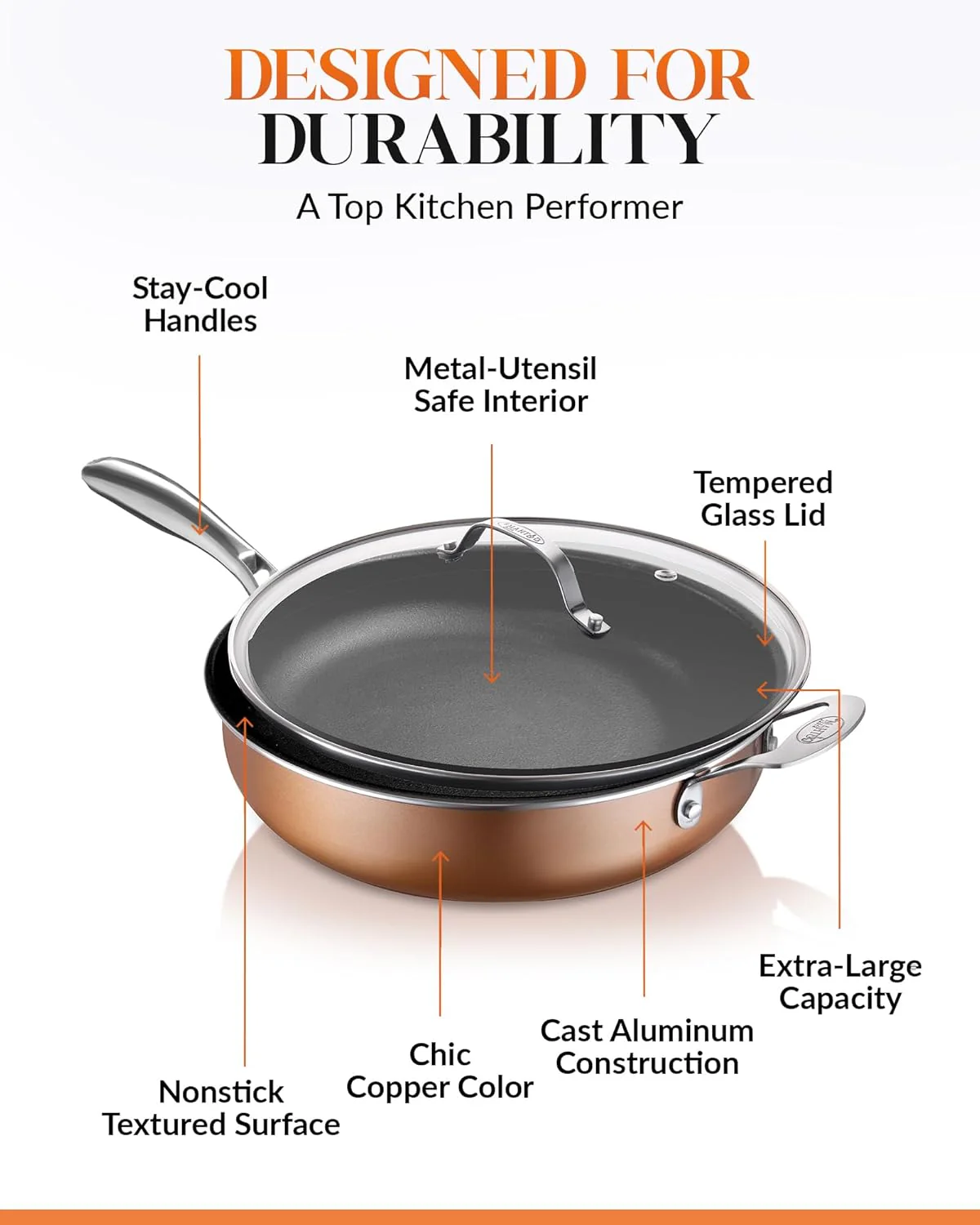 Gotham Steel 5.5 Qt. Jumbo Cooker - Image 5