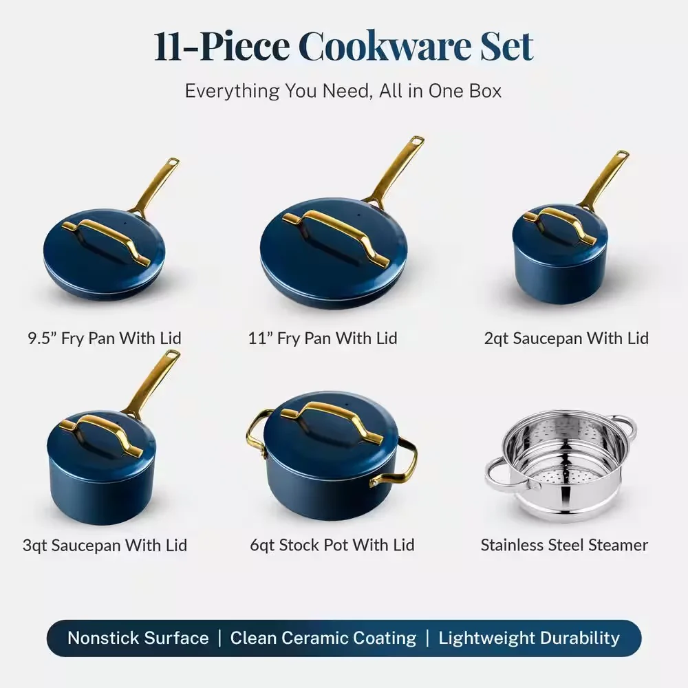 Gothan Steel Modern Blue 11 pc Cookware Set - Image 2