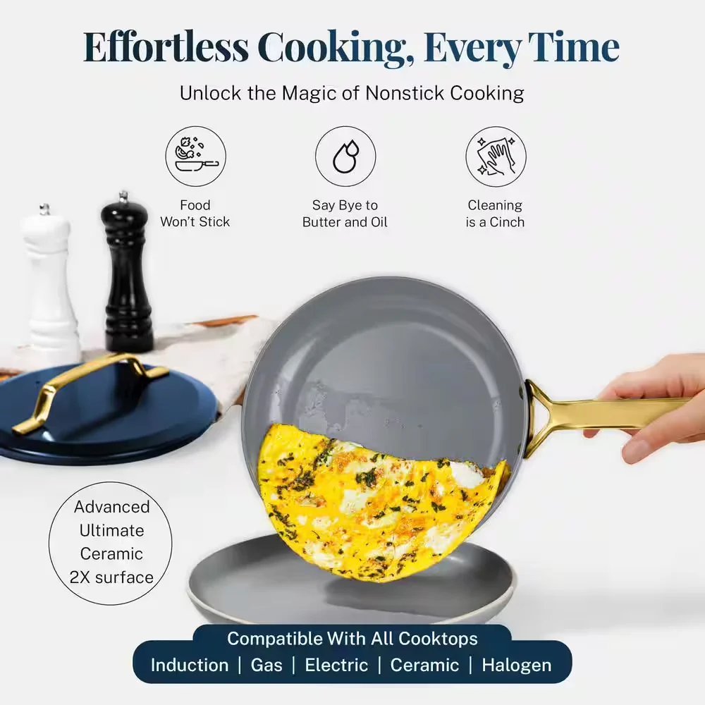 Gothan Steel Modern Blue 11 pc Cookware Set - Image 5