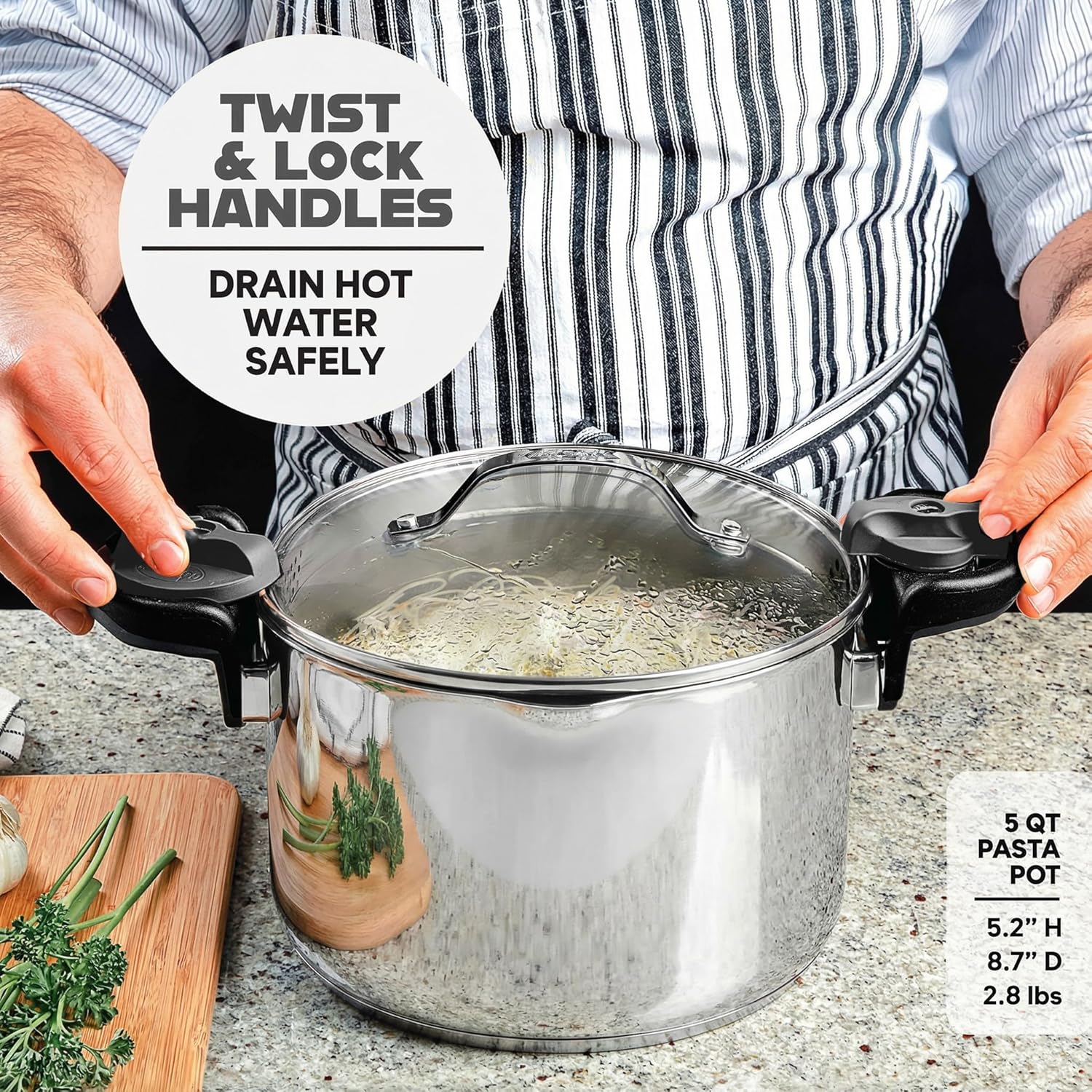 Gothanm Steel 5 Qt. Pasta Pot - Image 4