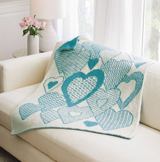Hearts Aplenty Double Knit Baby Blanket - Image 2