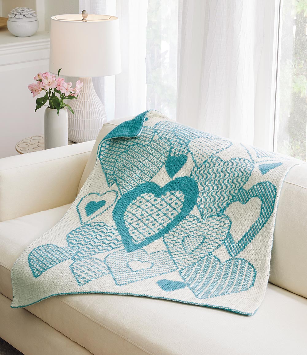 Hearts Aplenty Double Knit Baby Blanket Pattern - Image 2