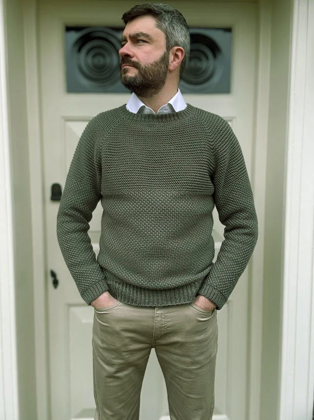 Herringbone Moss Stitch Sweater - Image 5