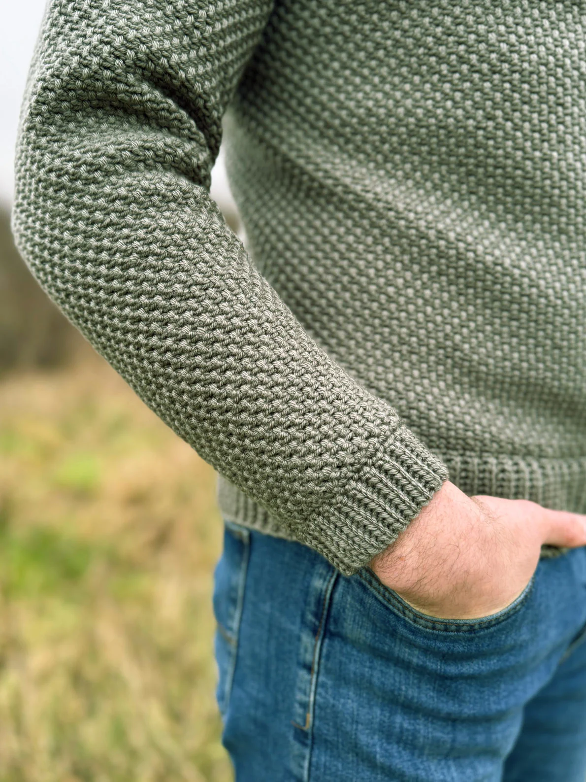 Herringbone Moss Stitch Sweater - Image 6