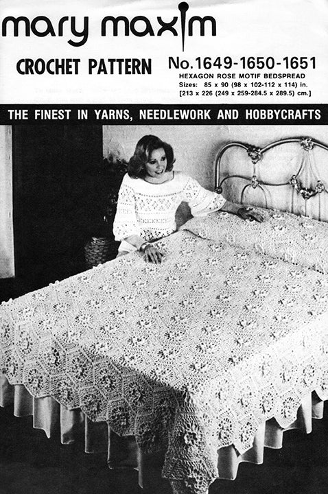 Hexagon Rose Motif Bedspread Pattern - Image 2
