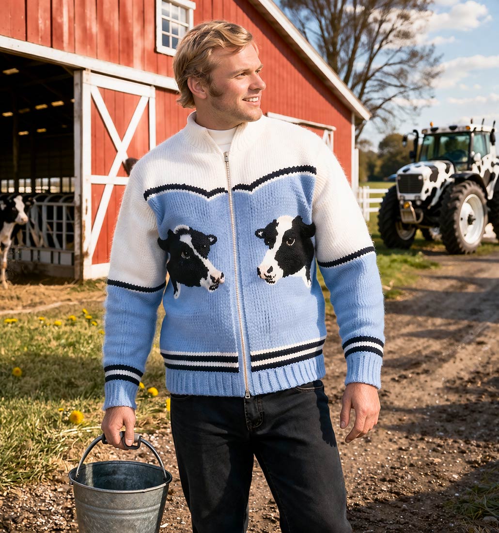 Holstein Cow Cardigan Pattern - Image 2