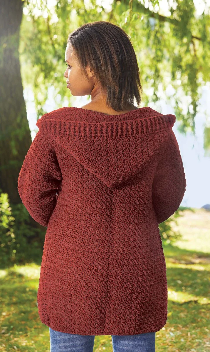 Hooded Crocheted Cardigan - Image 10