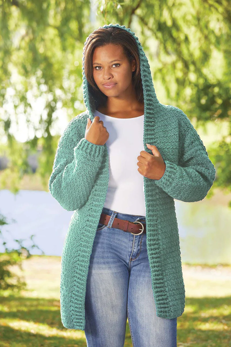 Hooded Crocheted Cardigan - Image 18