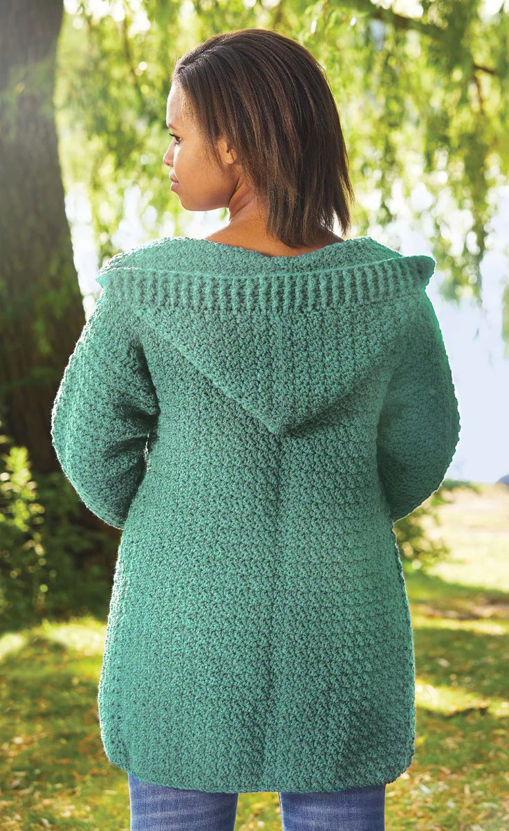 Hooded Crocheted Cardigan - Image 19