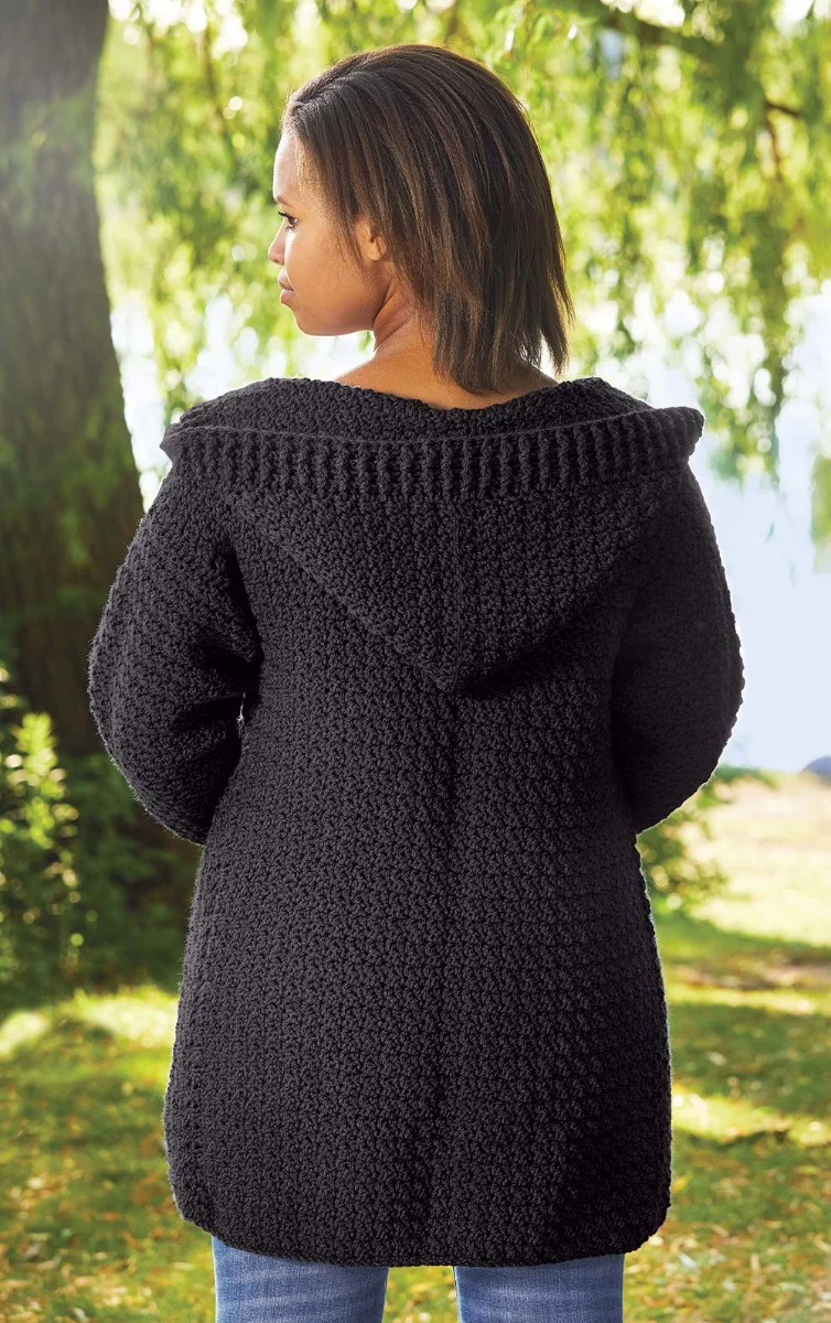 Hooded Crocheted Cardigan - Image 7