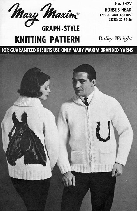 Miss or Teen Horse's Head Cardigan Pattern - Image 2