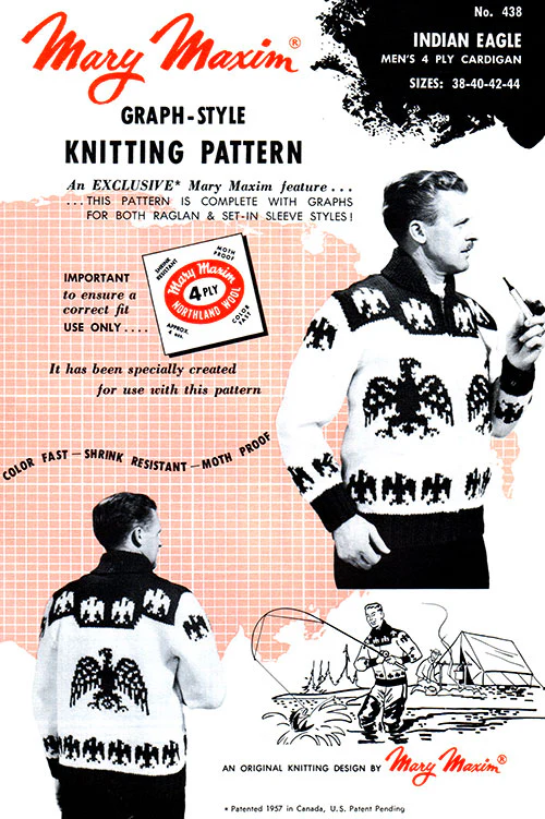 Men's Indian Eagle Cardigan Pattern - Image 3