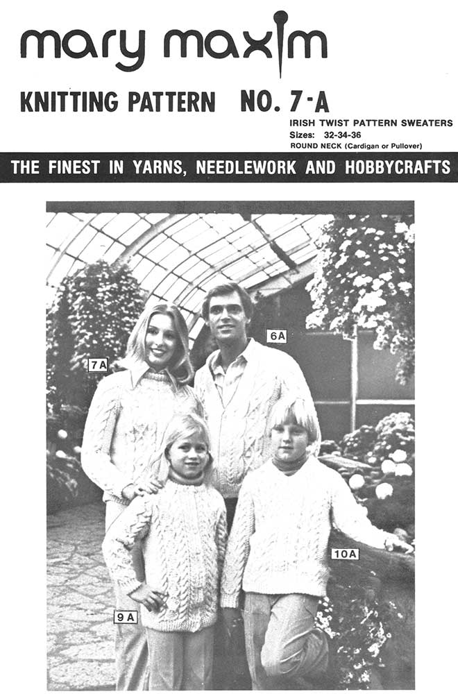 Ladies' or Teen's Aran Fisherman Sweater Pattern - Image 3