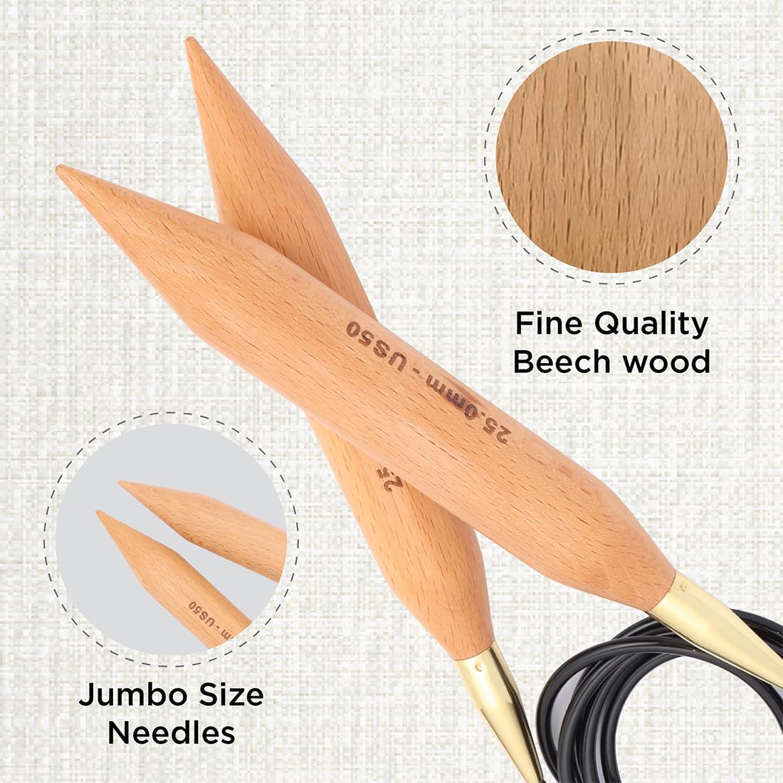 Jumbo 48" (122 cm) Circular Needles_25mm - Image 3