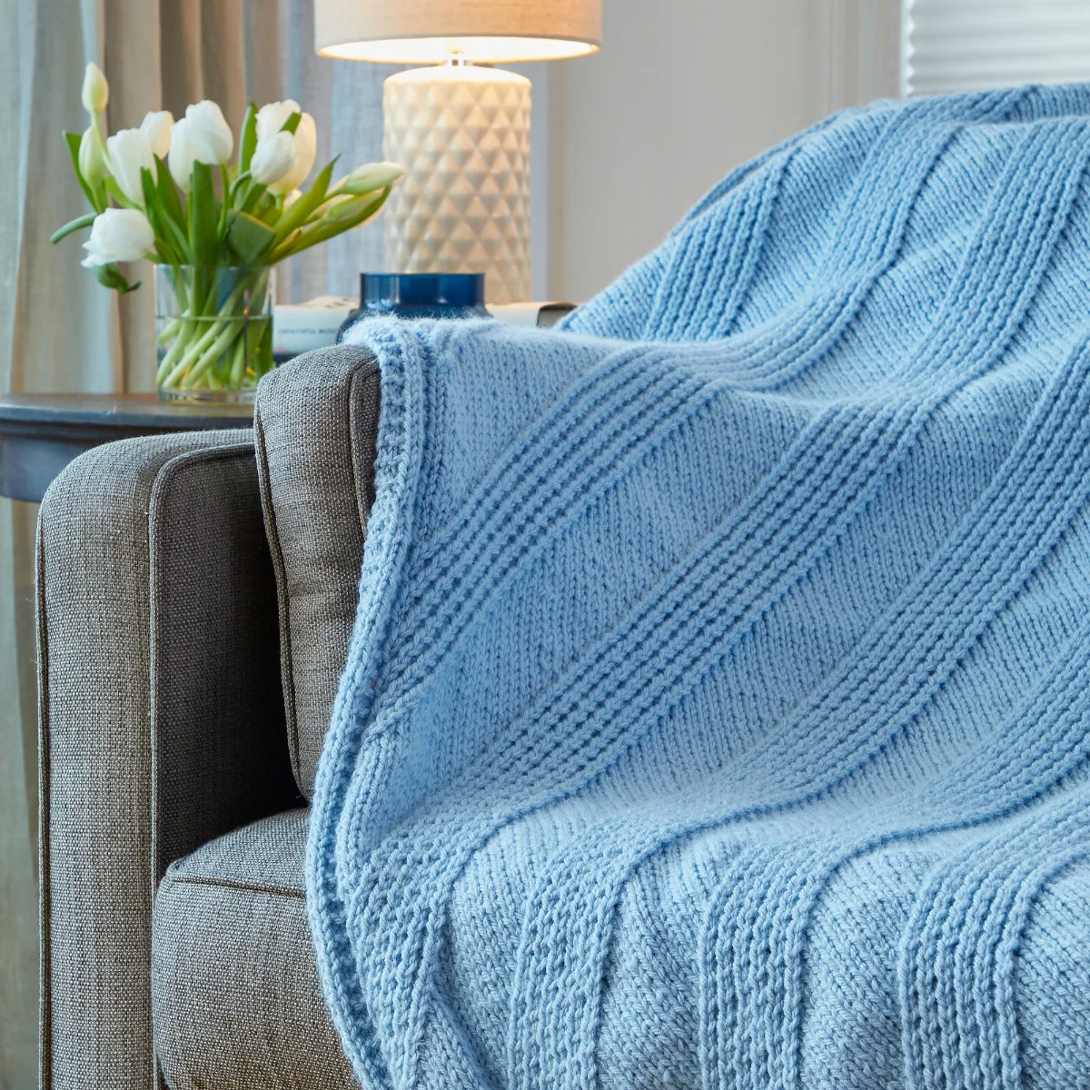 Knit Diagonal Afghan - Image 3