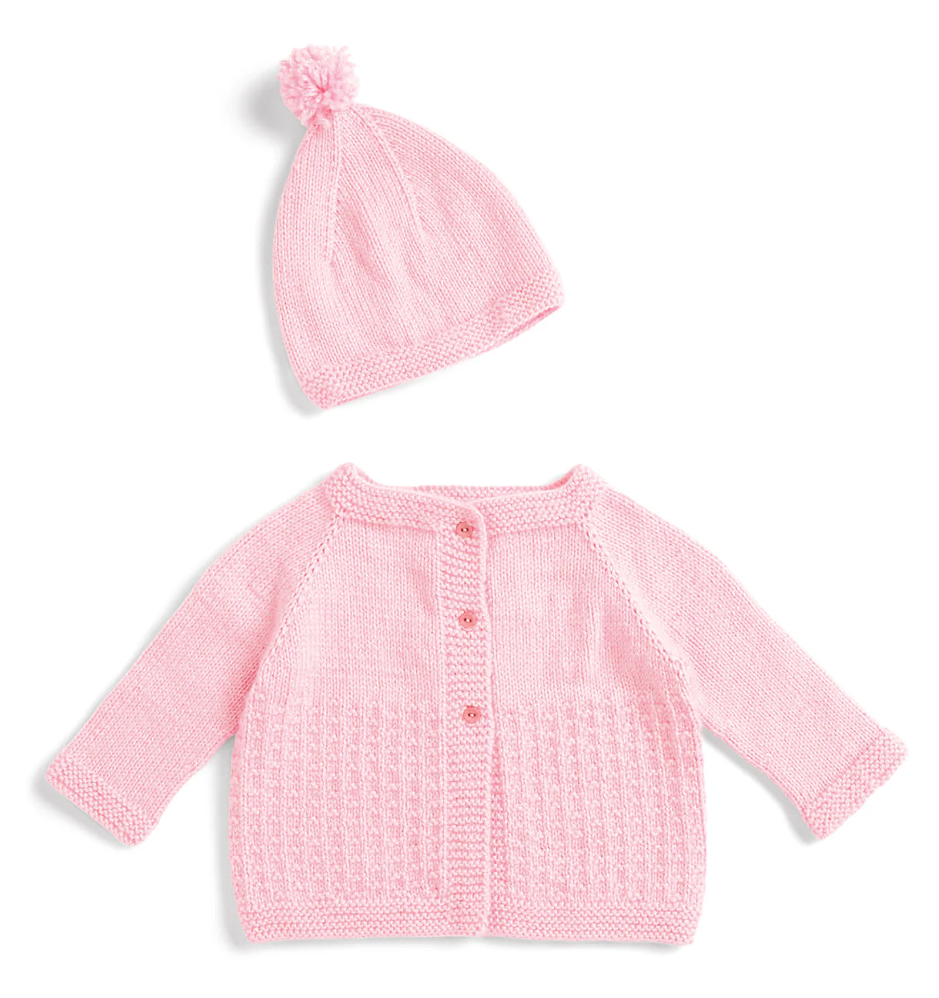 Knit Yoke Baby Cardigan & Hat - Image 2