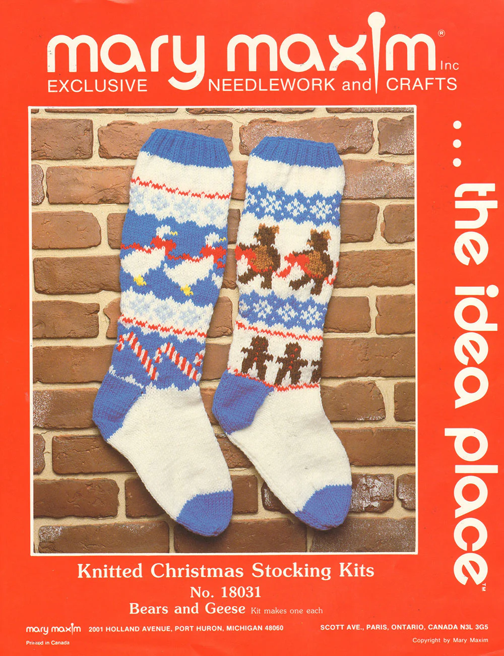 Knitted Christmas Stocking Pattern - Bears & Geese - Image 2