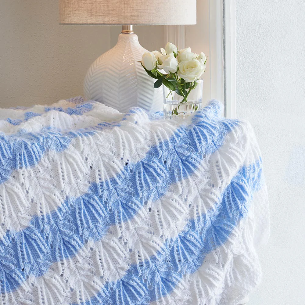 Lacy Stripes Baby Blanket - Image 2