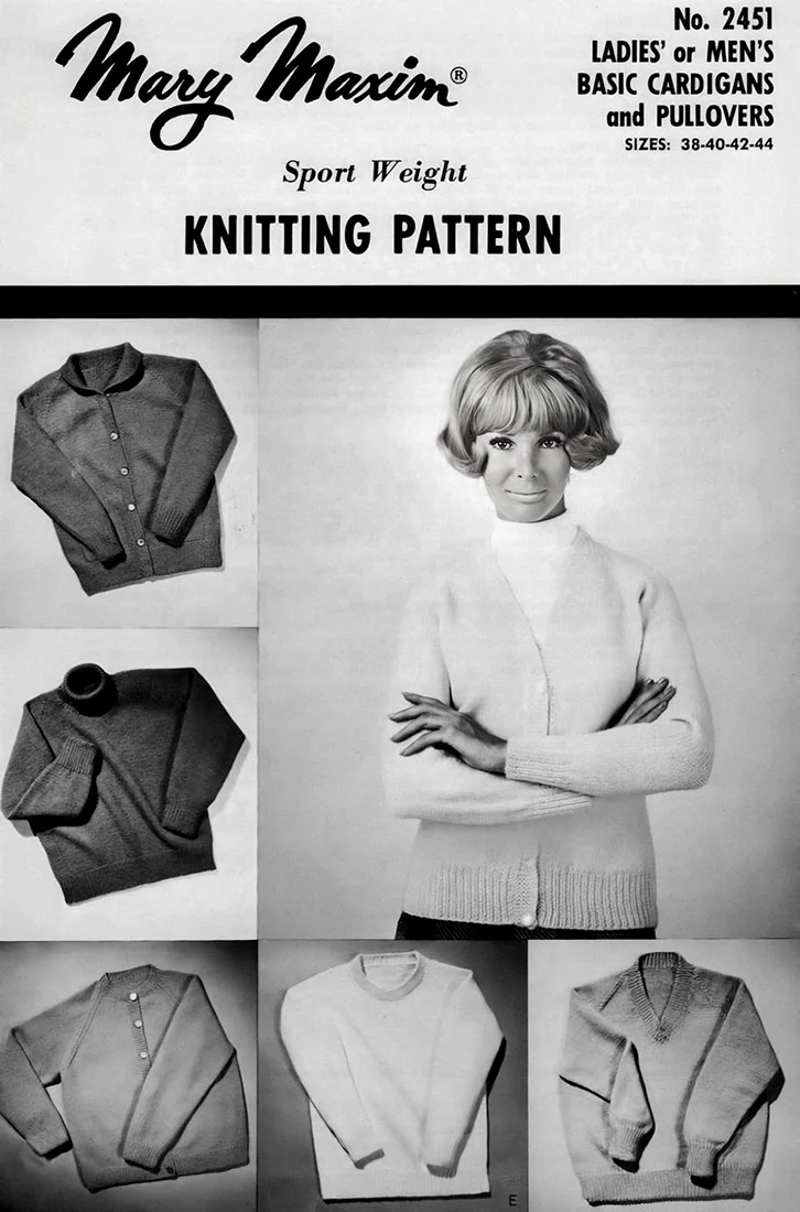 Ladies' or Men's Basic Cardigans and Pullovers Pattern - Image 2