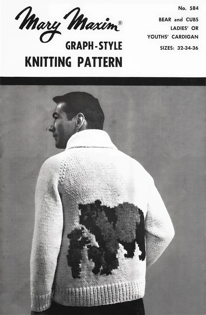 Ladies' or Youth's Bear and Cubs Cardigan Pattern - Image 4