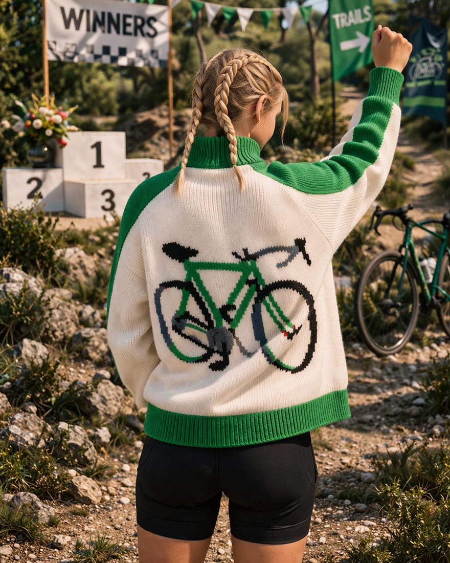 Ladies' or Youth's Cardigan - Bicycle Pattern