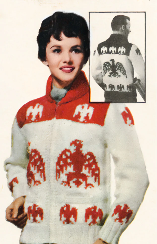 Ladies' or Youth's Cardigan - Indian Eagle Pattern - Image 2