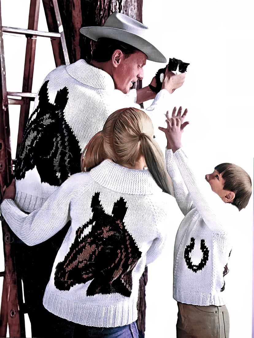 Ladies' or Youth's Cardigan - Horsehead Pattern - Image 2