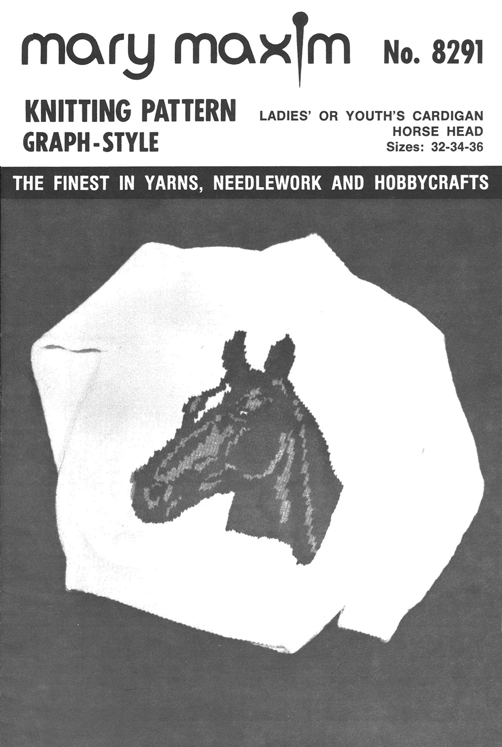 Ladies' or Youth's Cardigan - Horsehead Pattern - Image 3