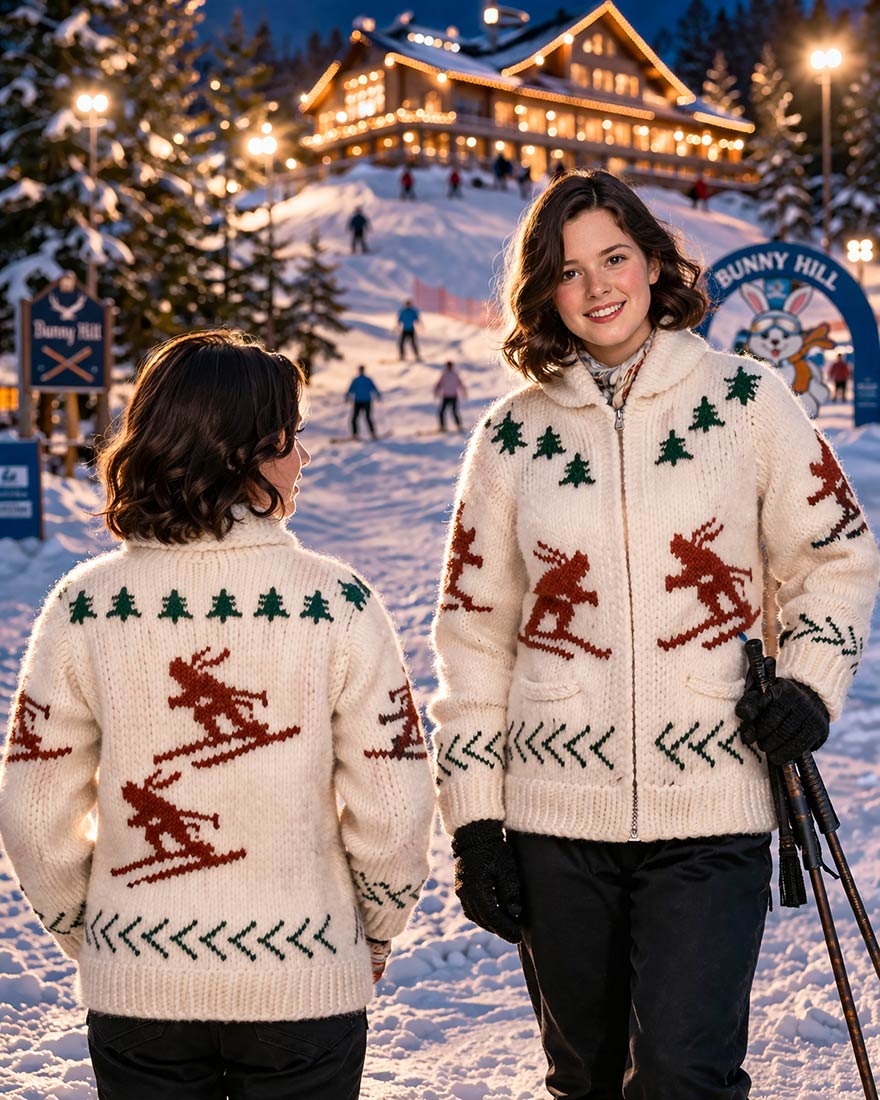 Ladies' or Youth's Cardigan - Skier Pattern