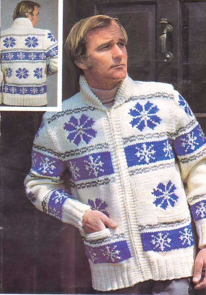 Ladies' or Youth's Cardigan - Snowflake Pattern - Image 2