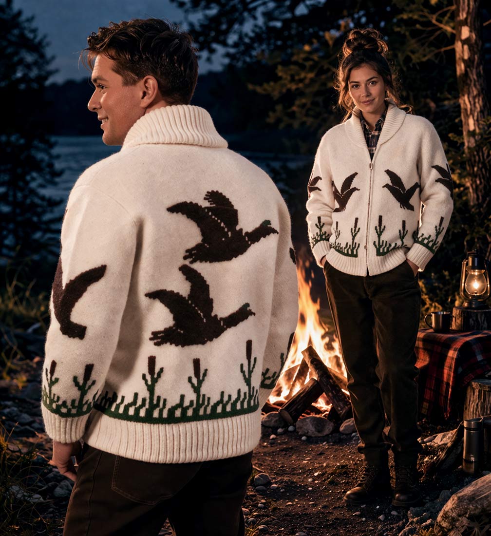 Ladies' or Youth's Cardigan - Wild Duck Pattern