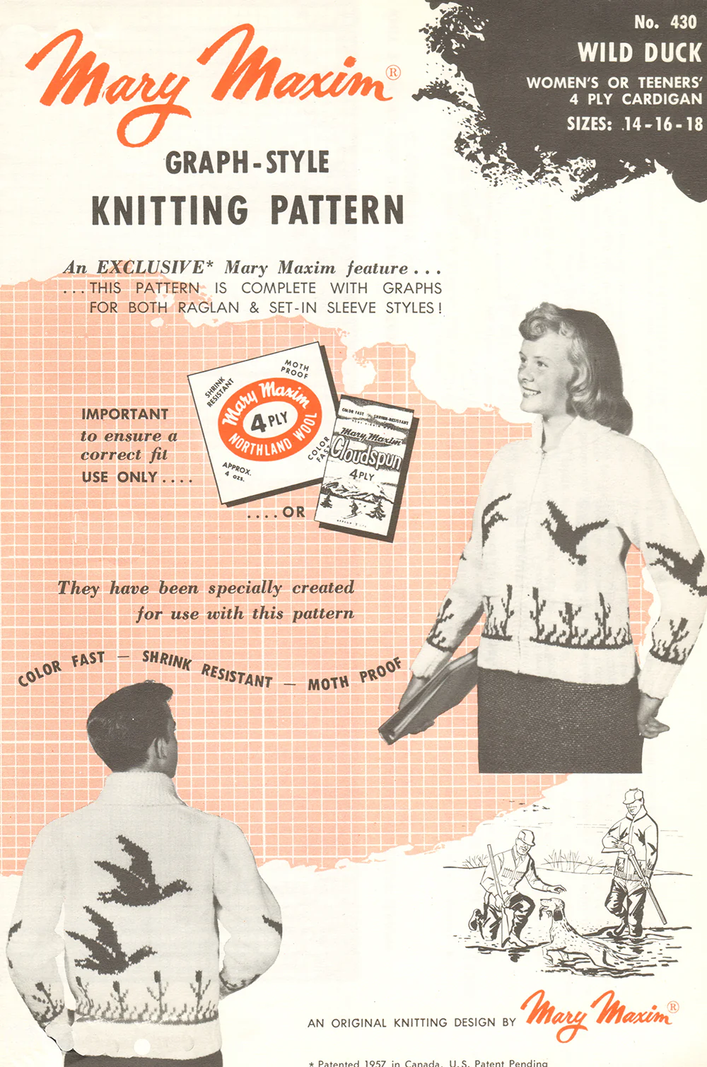 Ladies' or Youth's Cardigan - Wild Duck Pattern - Image 4