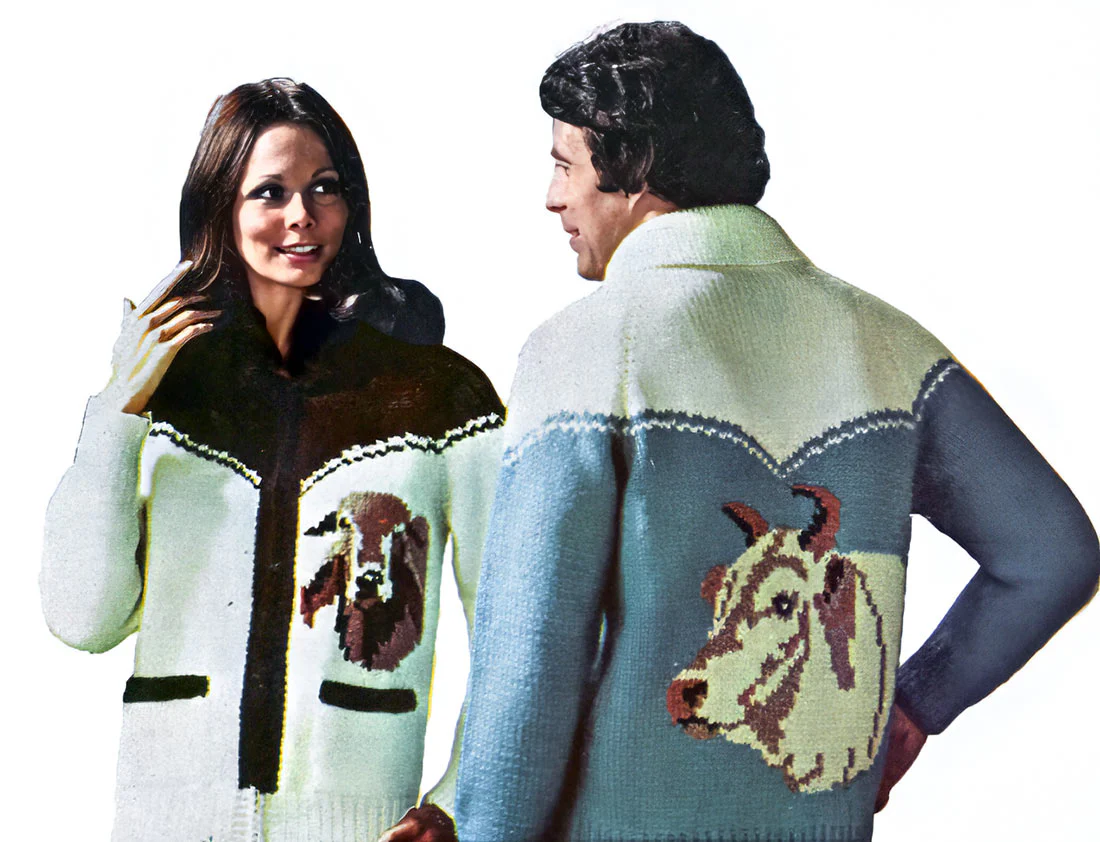 Ladies' or Youth's Brahma or Charolais Cardigan Pattern